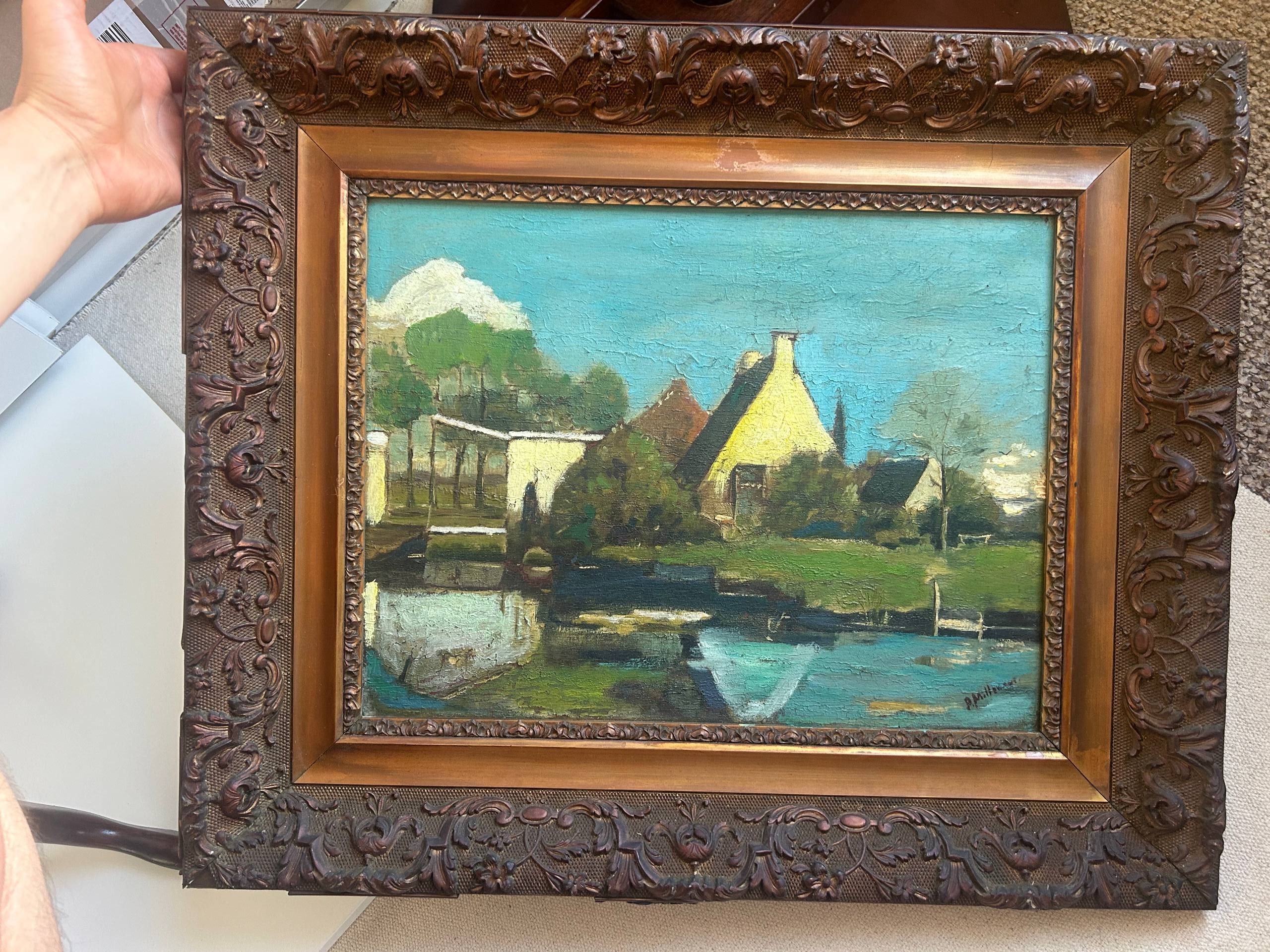 Antique painting bought at a French market — the kind of stock Saint-Ouen sells across multiple sub-markets